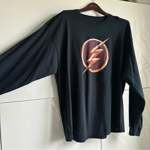 Mens “The Flash” Long Sleeve T shirt Size XXL Black DC Comics Fastest Man Alive - Picture 2 of 5